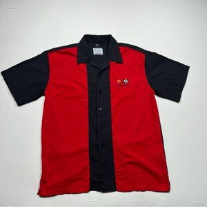 David Carey Originals – Color Block Corvette C3 Logo Button Up Shirt Mens Large